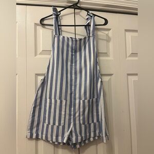 Blue and White Striped romper